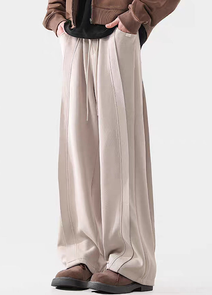 Wide-leg Washed Drawstring Pants