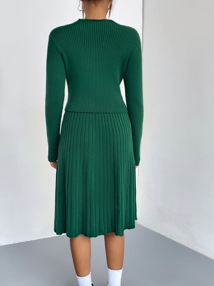 A-line Knit Sweater Skirt Set