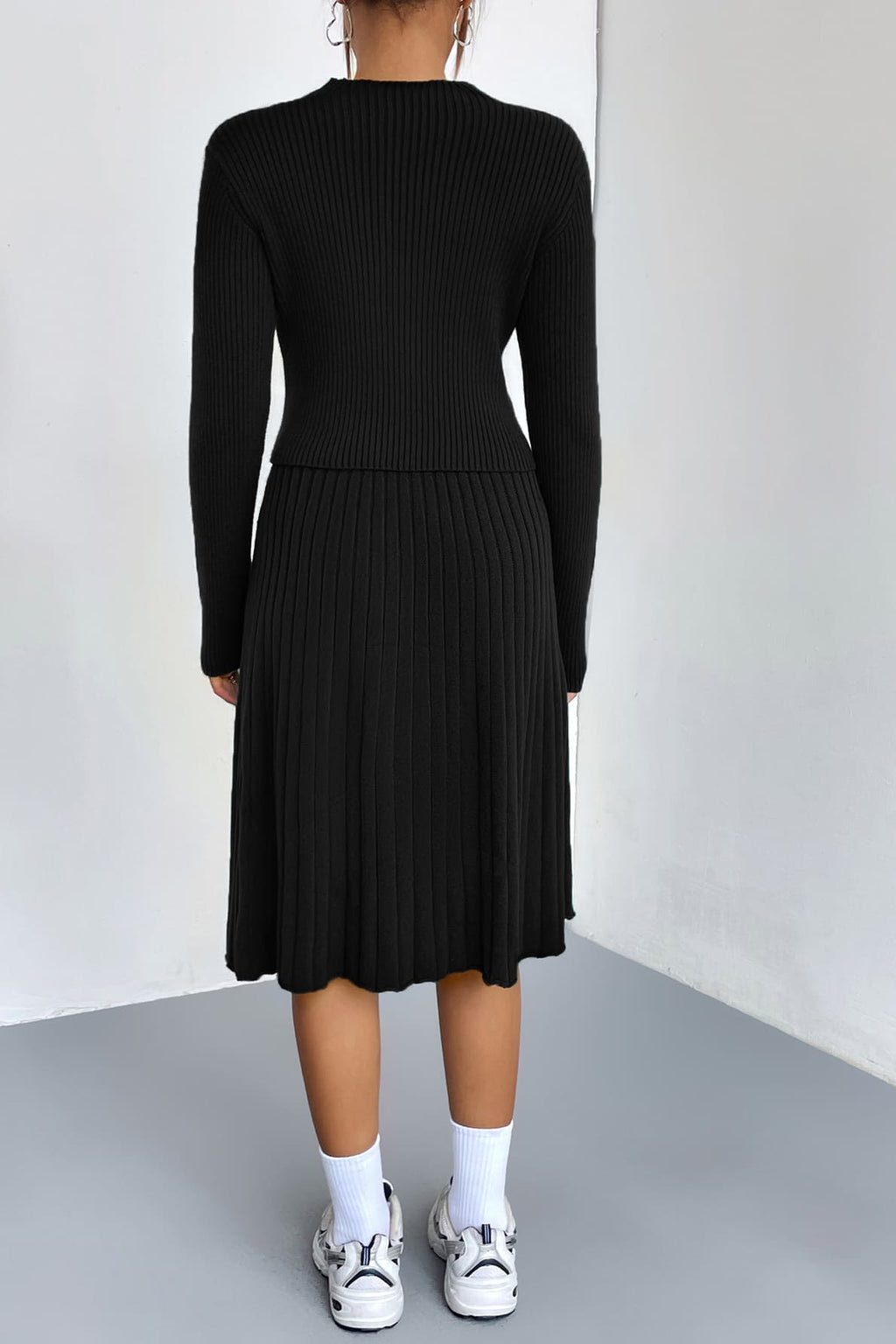 A-line Knit Sweater Skirt Set