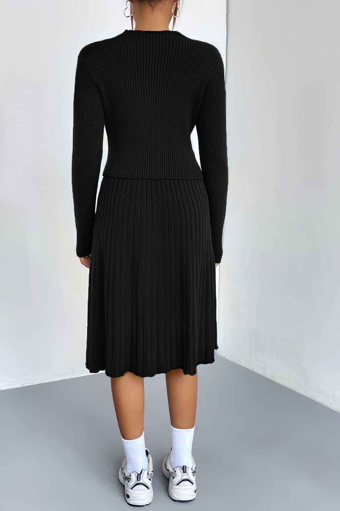 A-line Knit Sweater Skirt Set