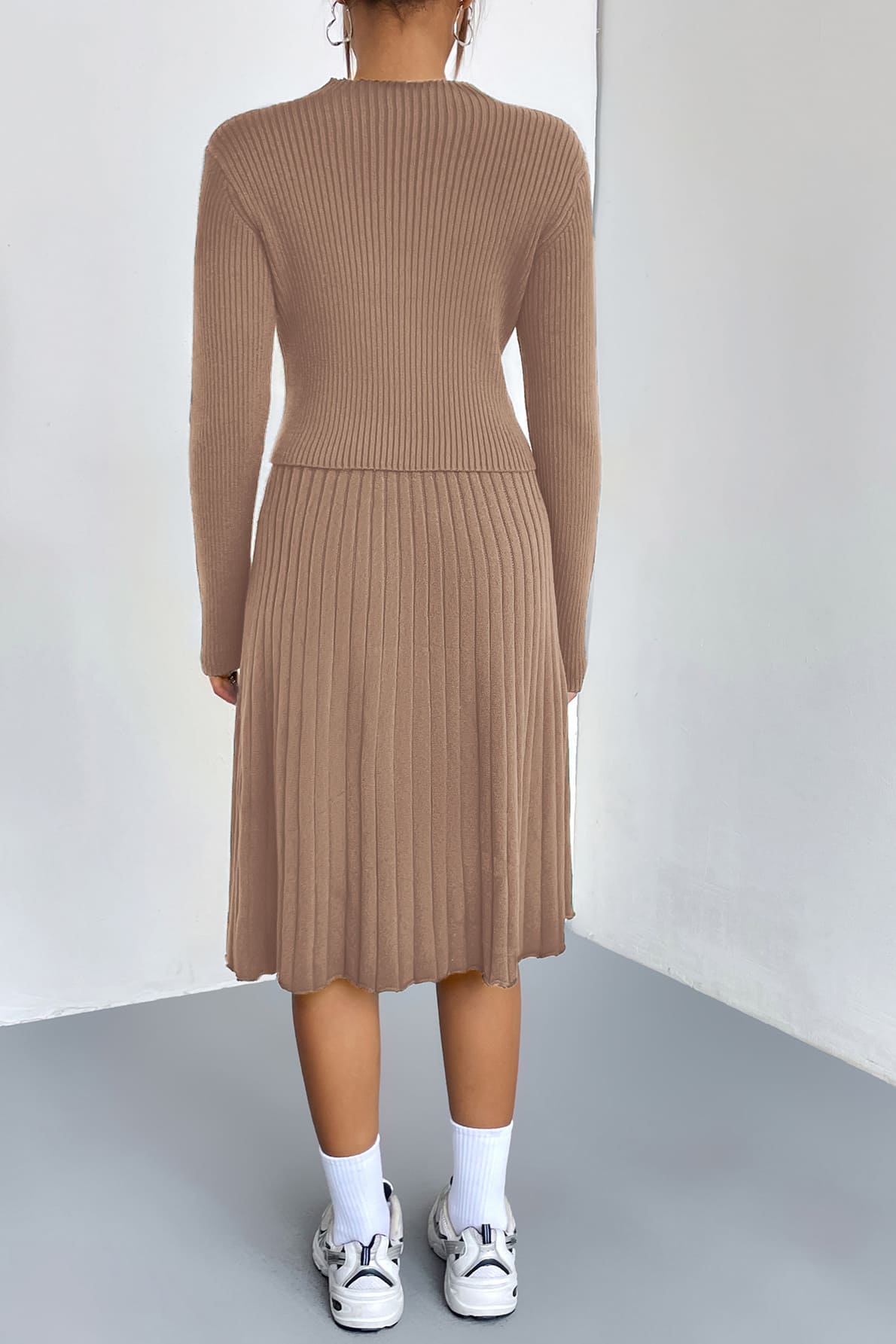 A-line Knit Sweater Skirt Set