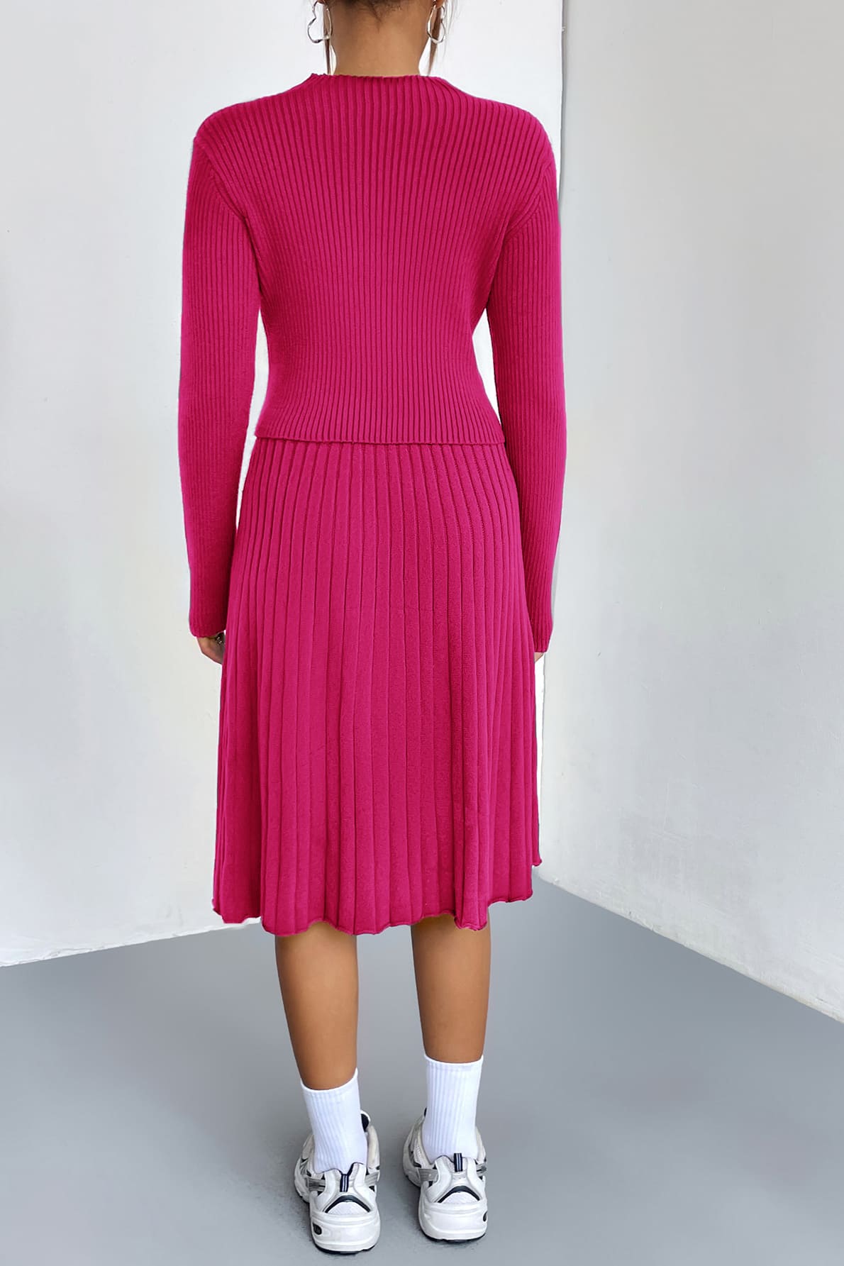 A-line Knit Sweater Skirt Set