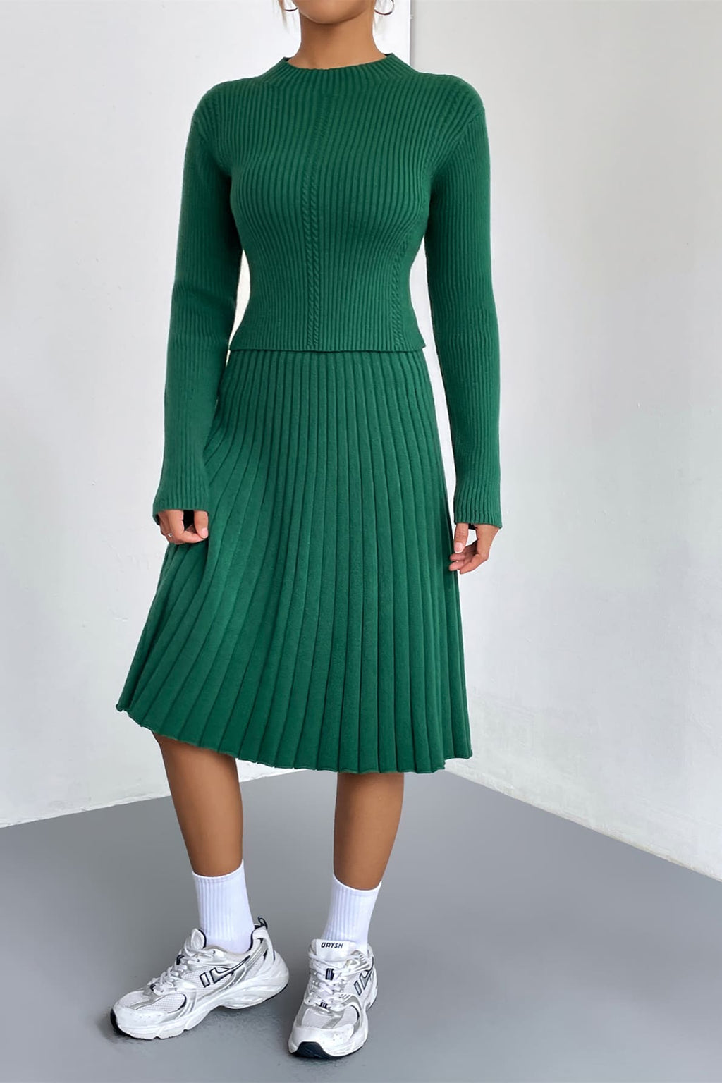 A-line Knit Sweater Skirt Set