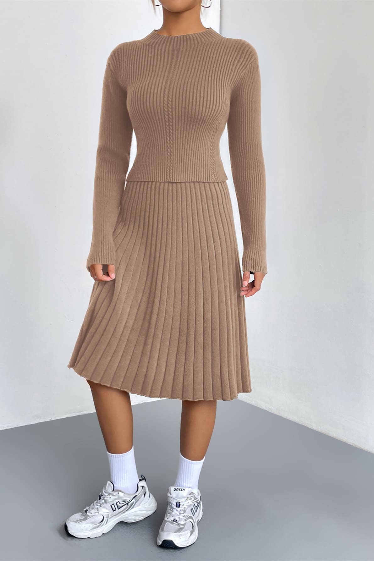 A-line Knit Sweater Skirt Set