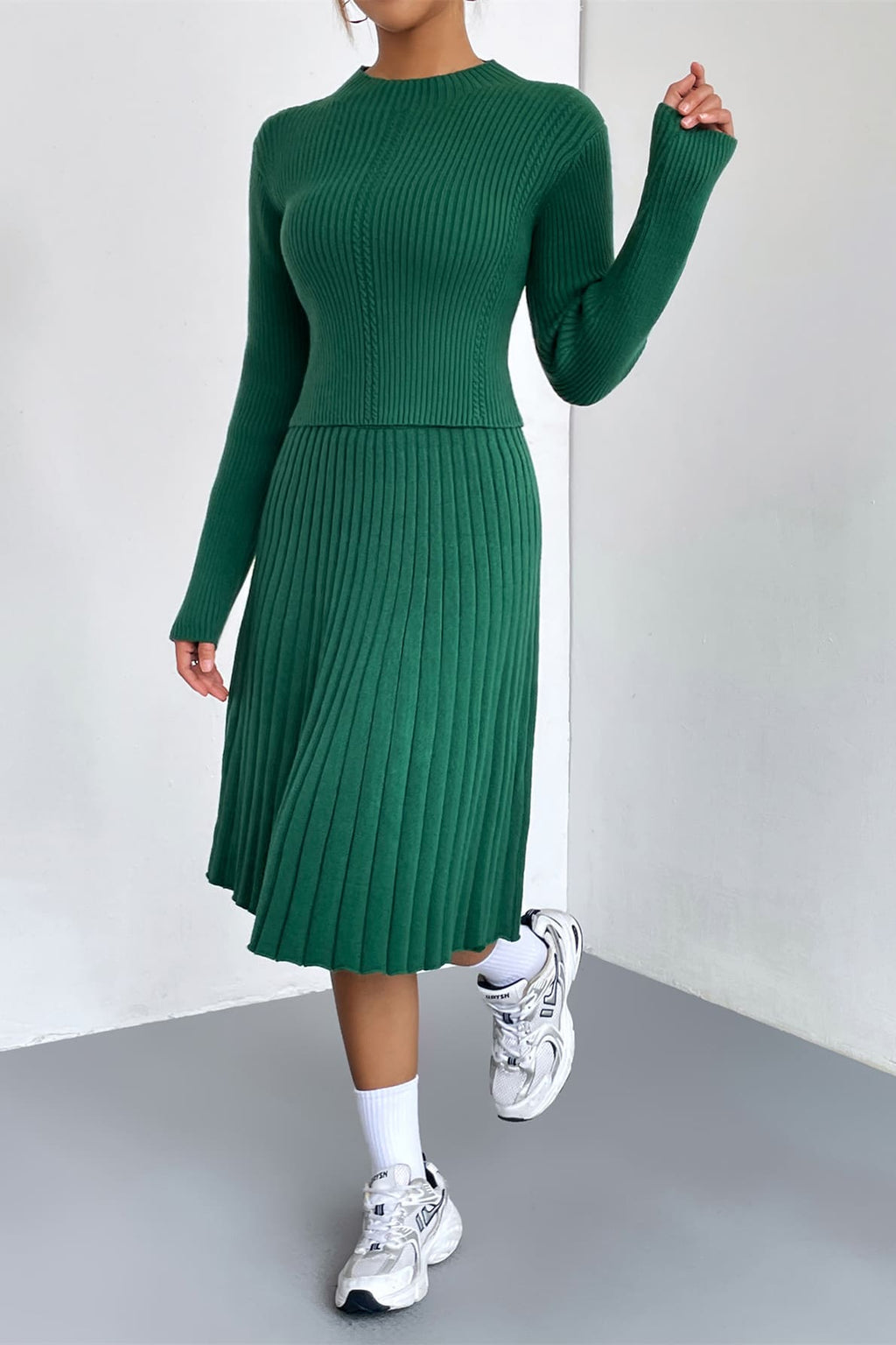 A-line Knit Sweater Skirt Set