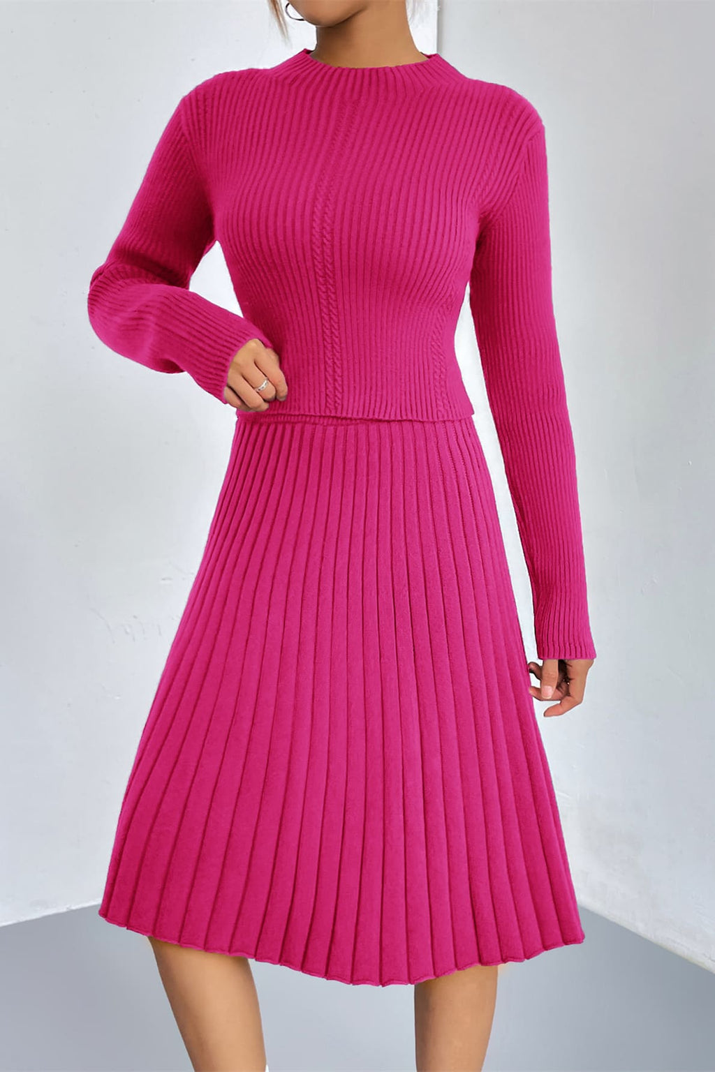 A-line Knit Sweater Skirt Set