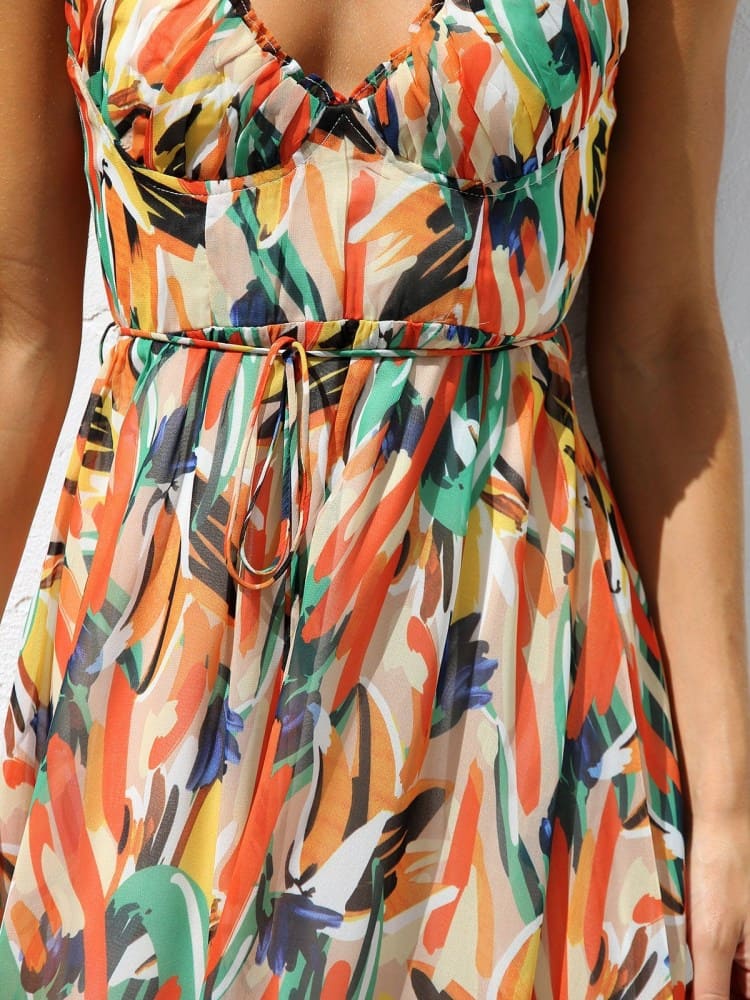 Ruffle-trim Midi Tank Dress