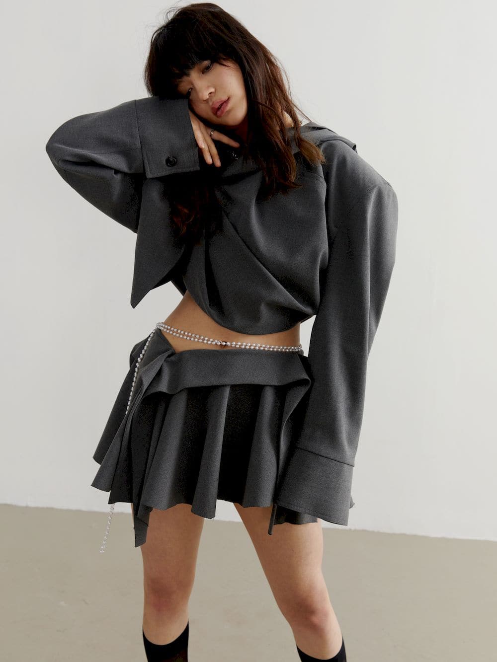 Box-pleats Micro Mini Skirt - Niche Collection