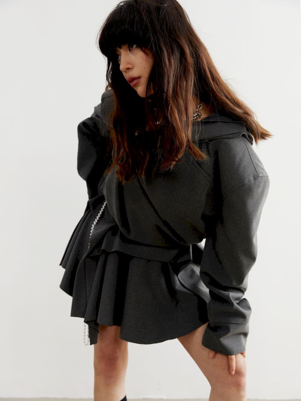 Box-pleats Micro Mini Skirt - Niche Collection