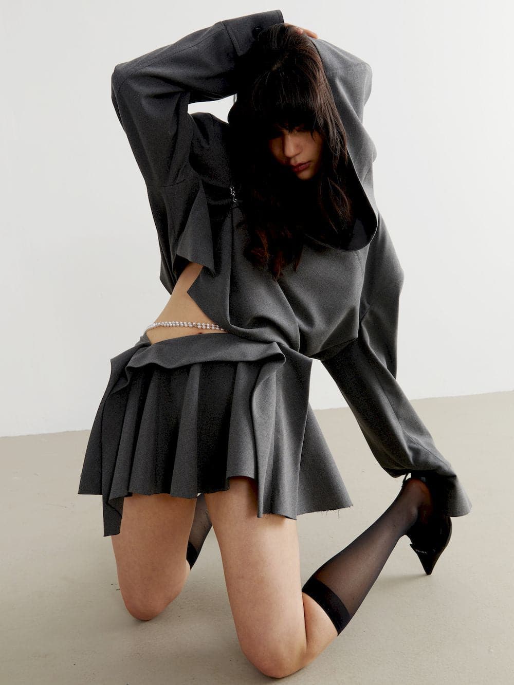 Box-pleats Micro Mini Skirt - Niche Collection