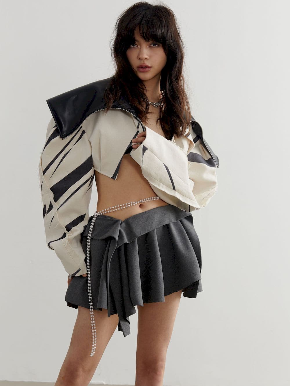 Box-pleats Micro Mini Skirt - Niche Collection