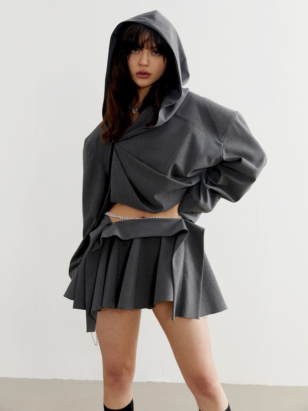 Box-pleats Micro Mini Skirt - Niche Collection