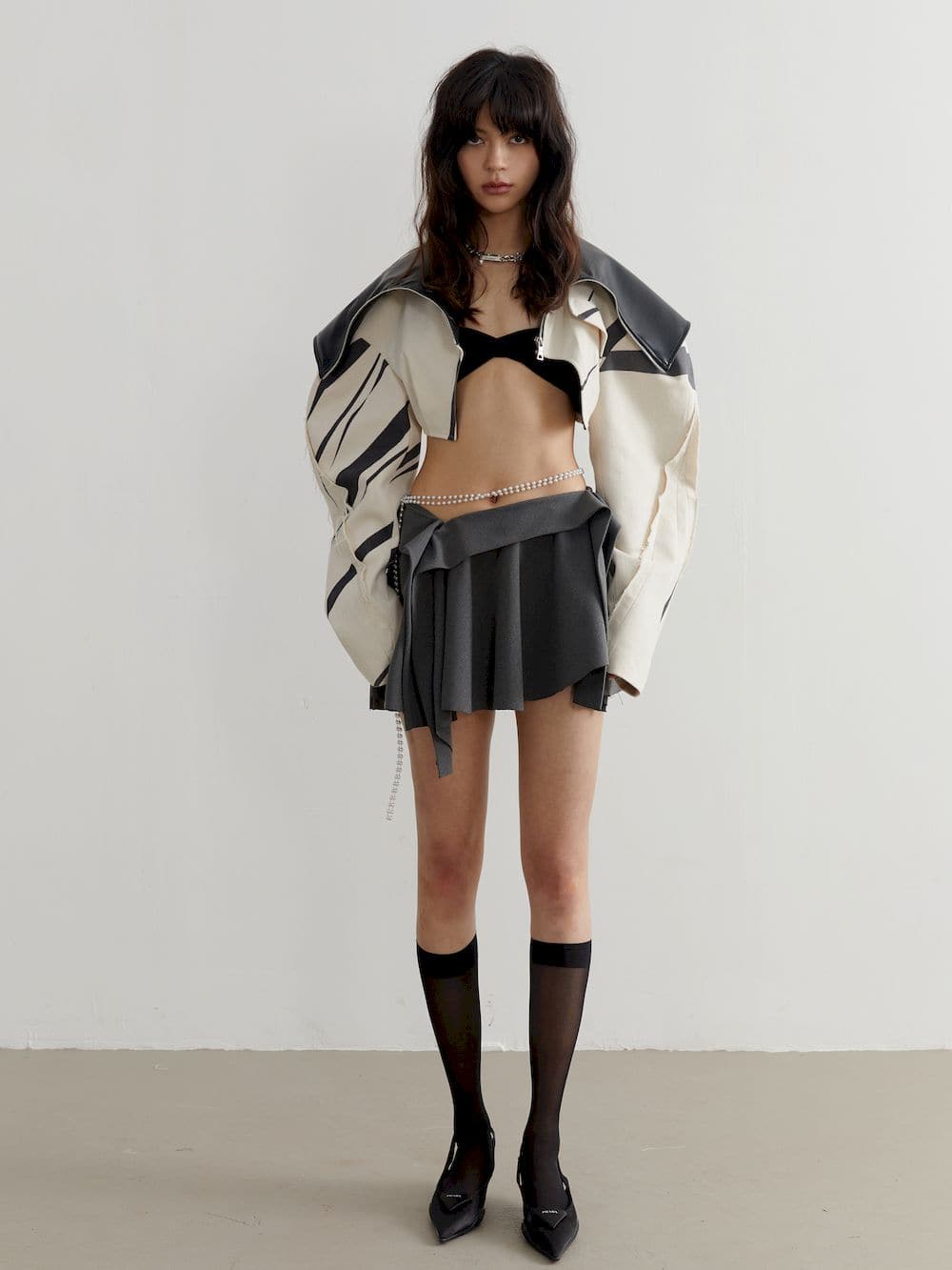 Box-pleats Micro Mini Skirt - Niche Collection