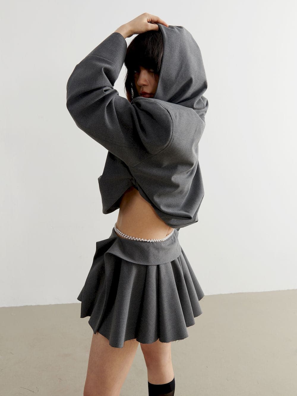 Box-pleats Micro Mini Skirt - Niche Collection
