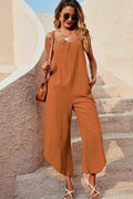Color Sleeveless Loose Jumpsuits