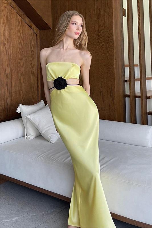 Cut-out Bustier Backless Sleeveless Maxi Dress