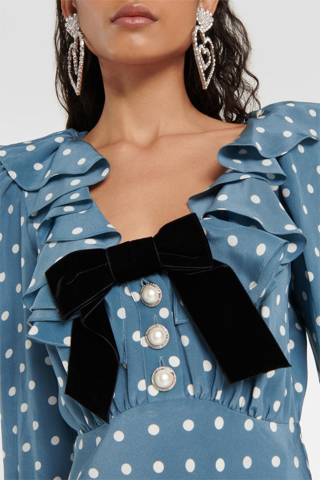 Long Sleeve V-neck Midi Dress