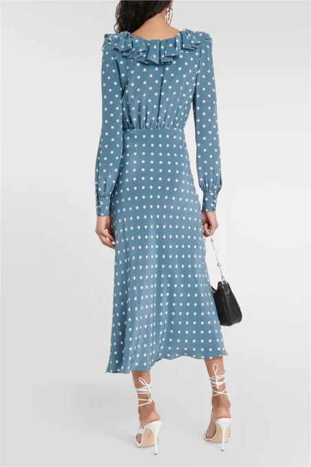 Long Sleeve V-neck Midi Dress