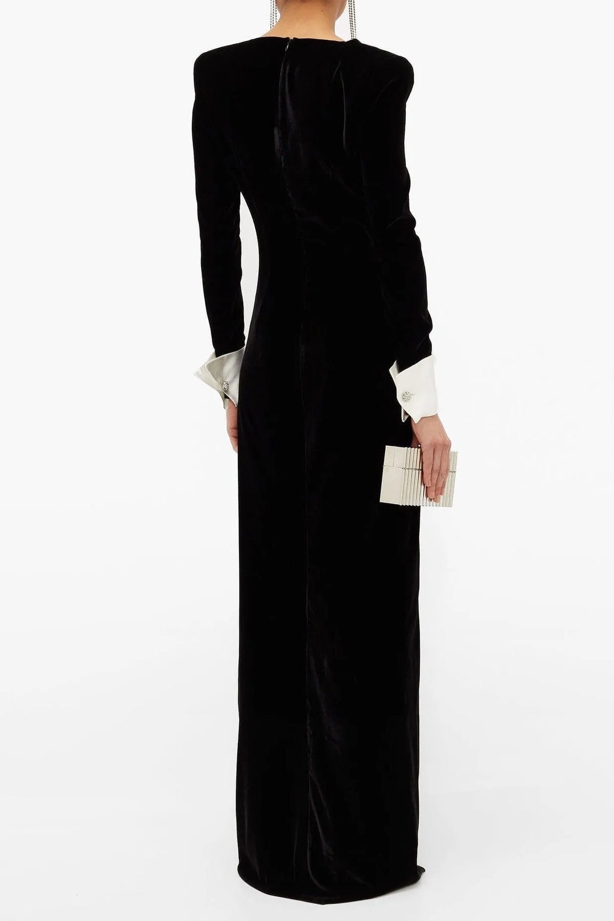 Long Sleeve V-neck Slit Maxi Dress