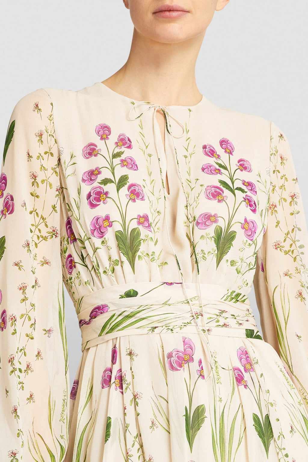 Print Long Sleeve Maxi Dress