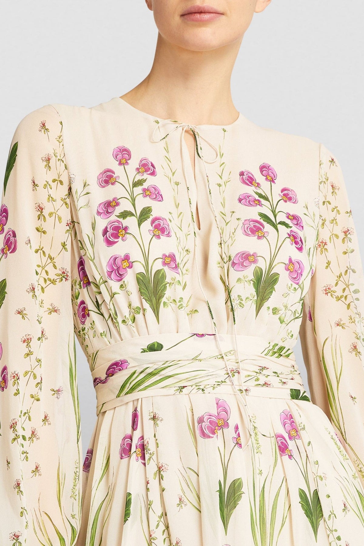 Print Long Sleeve Maxi Dress