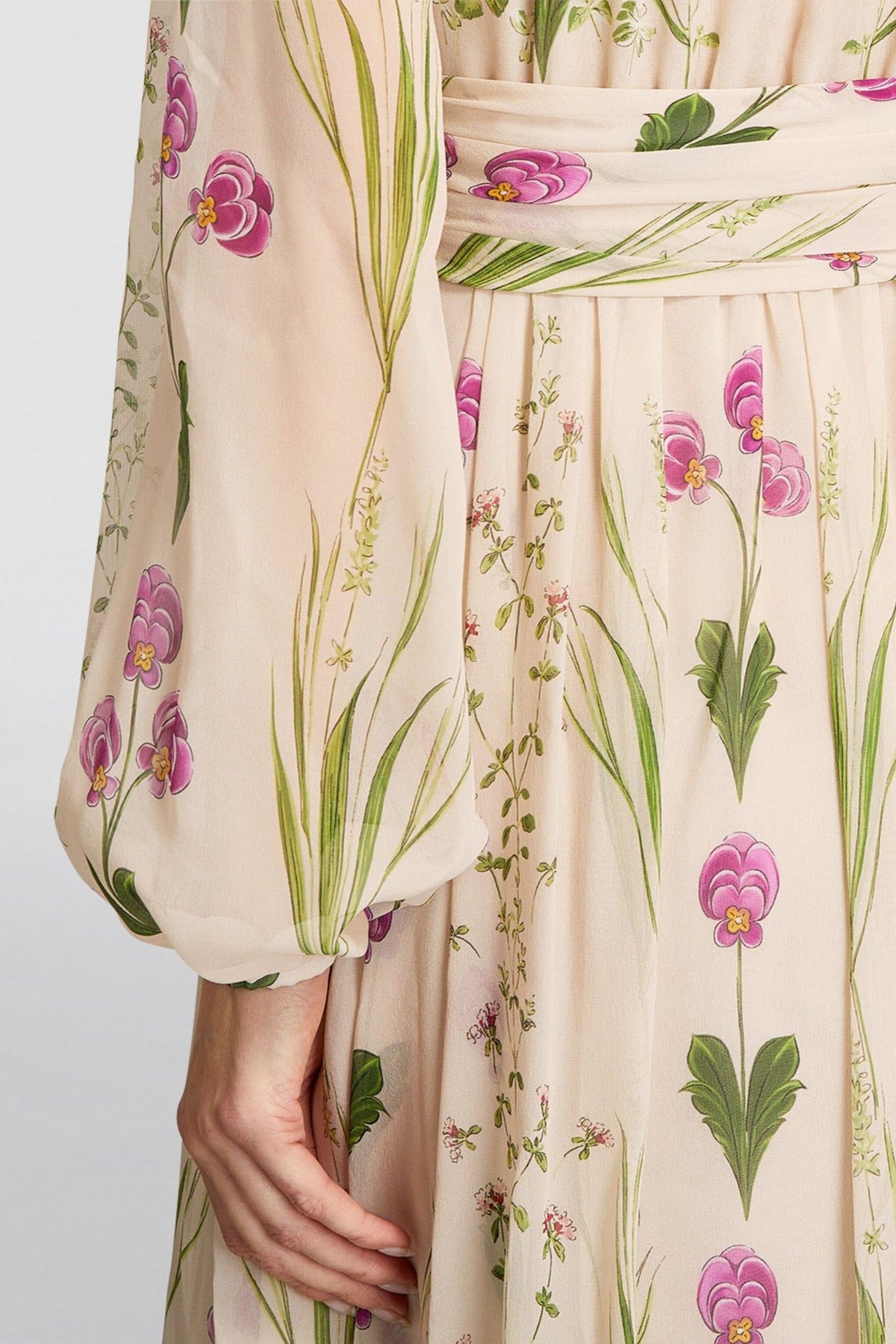 Print Long Sleeve Maxi Dress