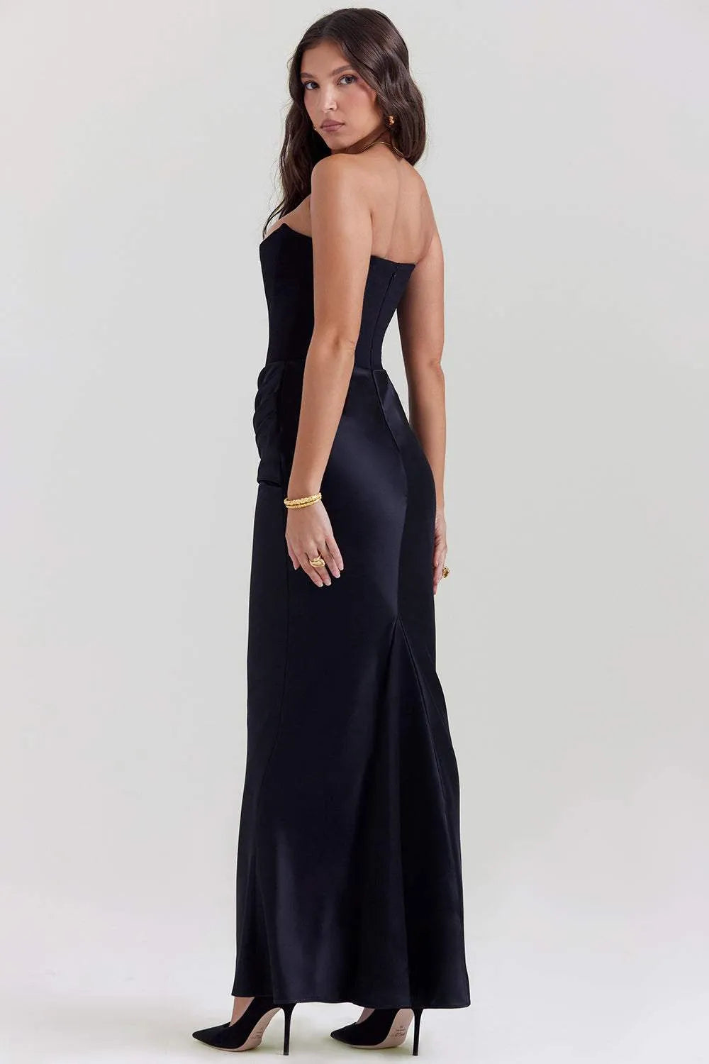 Corset Strapless Midi Dress