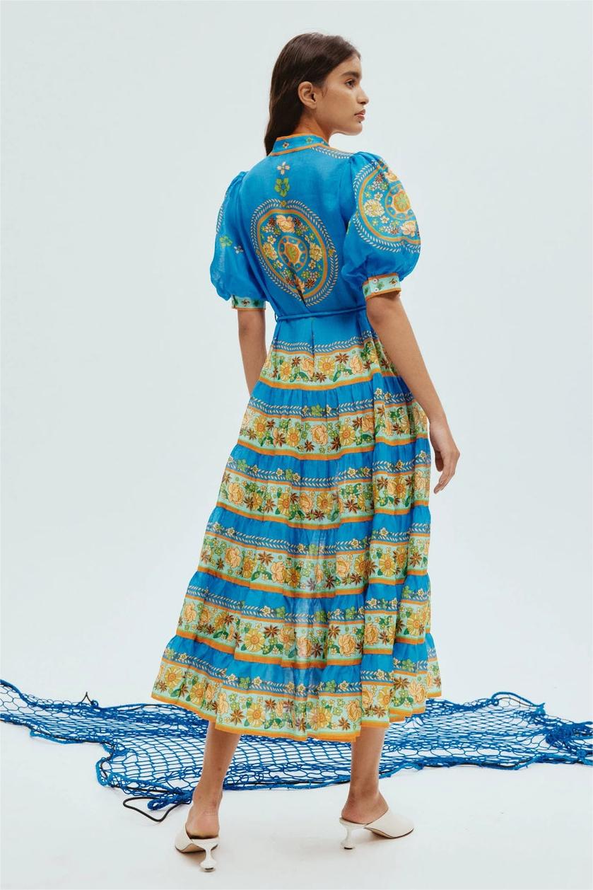 Splicing Single Breasted Midi Dress