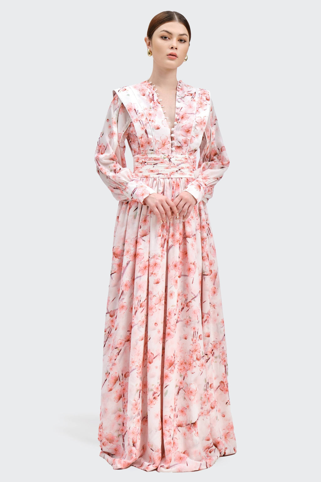 Long Sleeve Single Breasted Midi Dress
