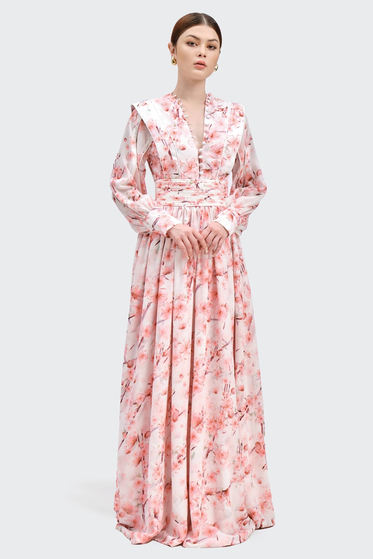 Long Sleeve Single Breasted Midi Dress