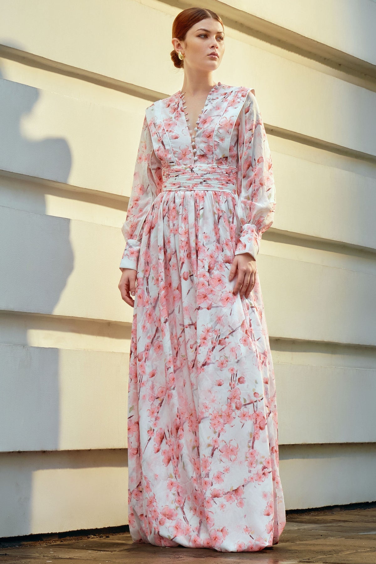 Long Sleeve Single Breasted Midi Dress
