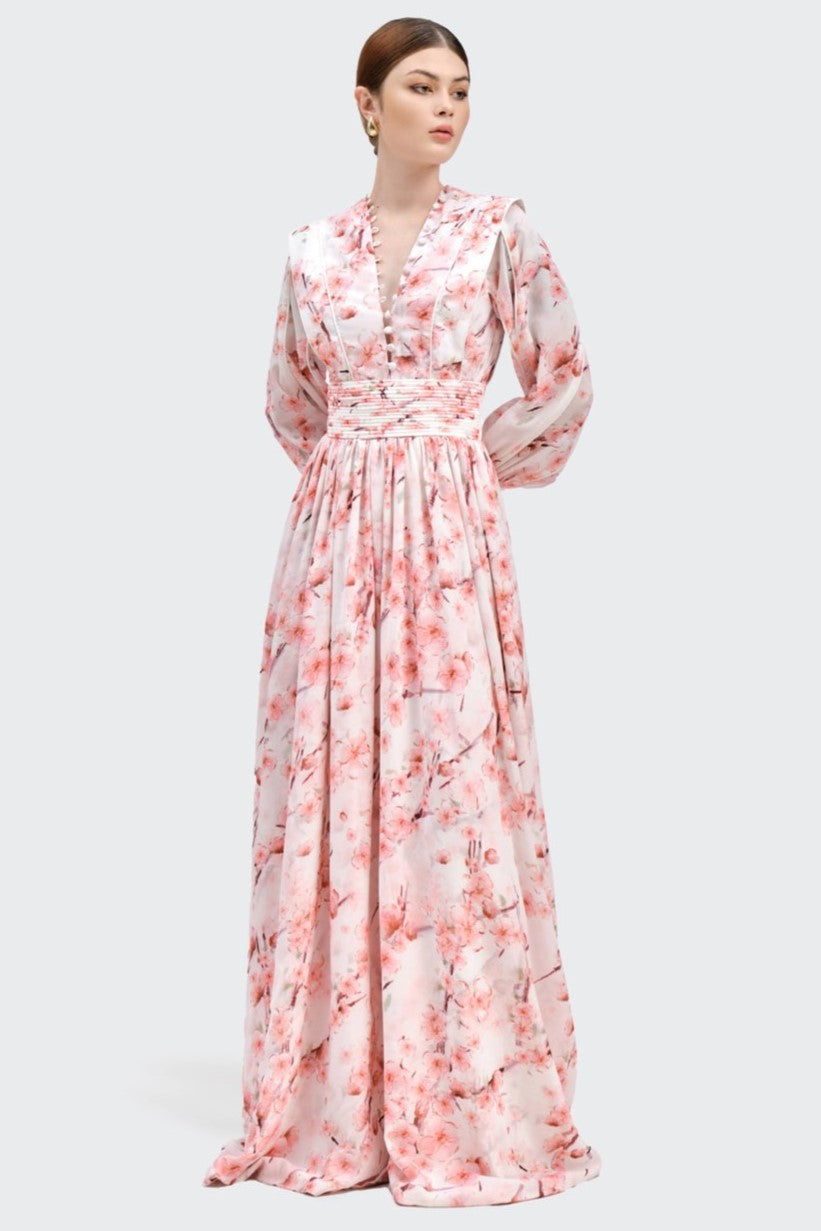 Long Sleeve Single Breasted Midi Dress