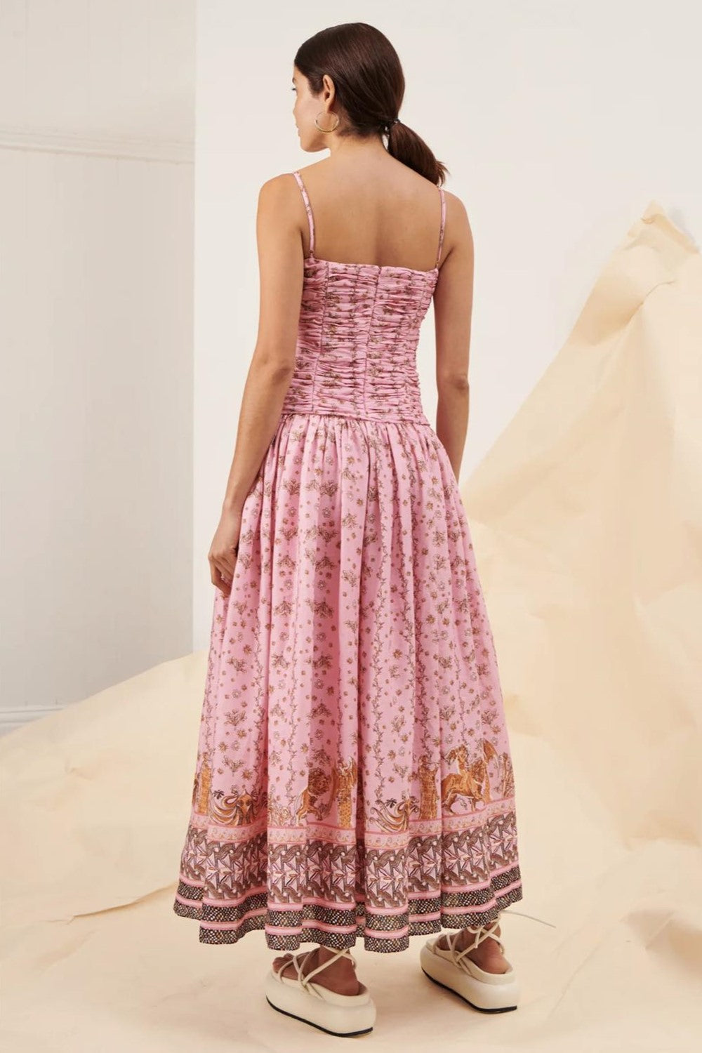 Sleeveless Shirring Maxi Dress