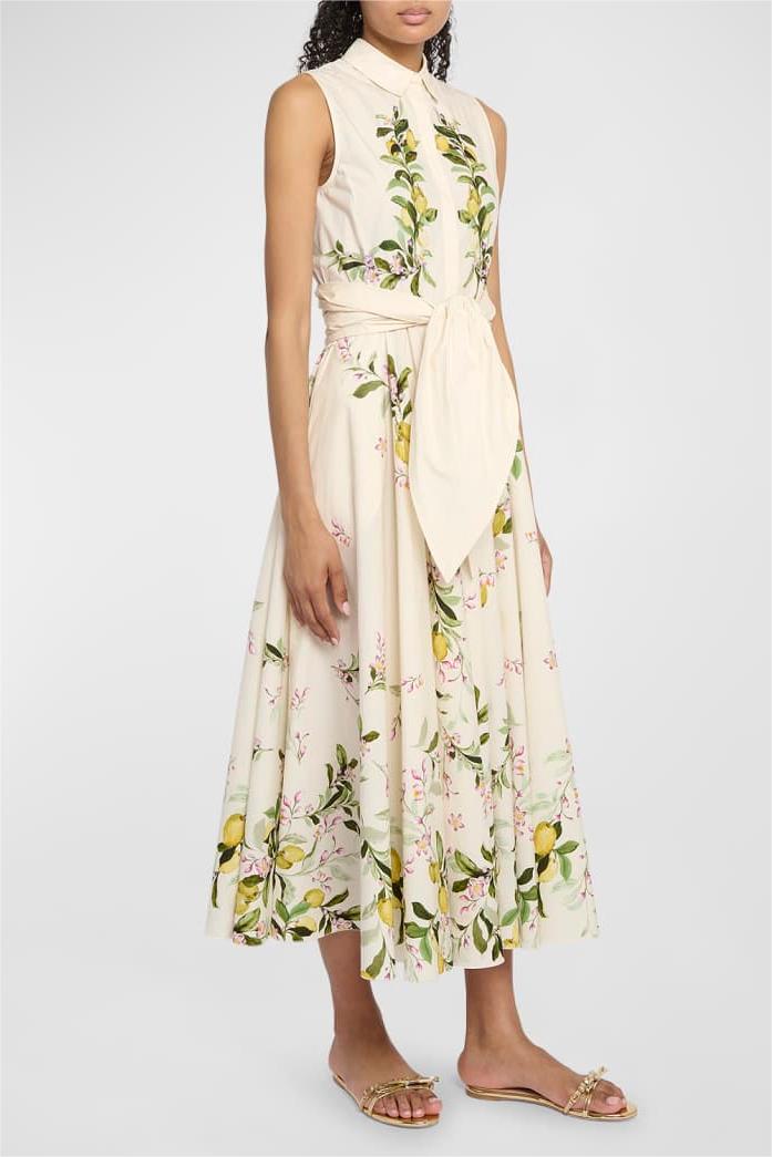 Sleeveless Lace Up Midi Dress