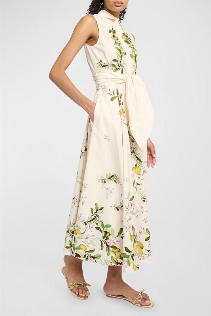 Sleeveless Lace Up Midi Dress