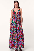 Frill Sleeveless V-neck Midi Dress