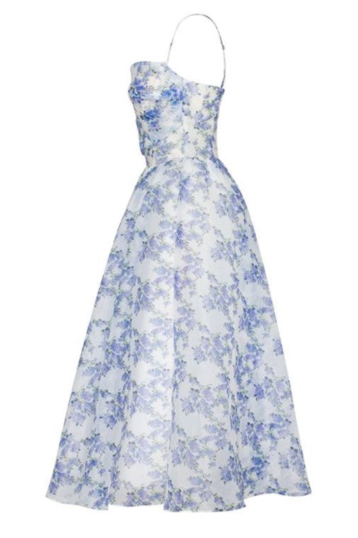 Backless Lace Up Slip Midi Dress