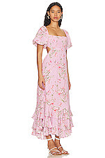 Smocking Puff Sleeve Midi Dress