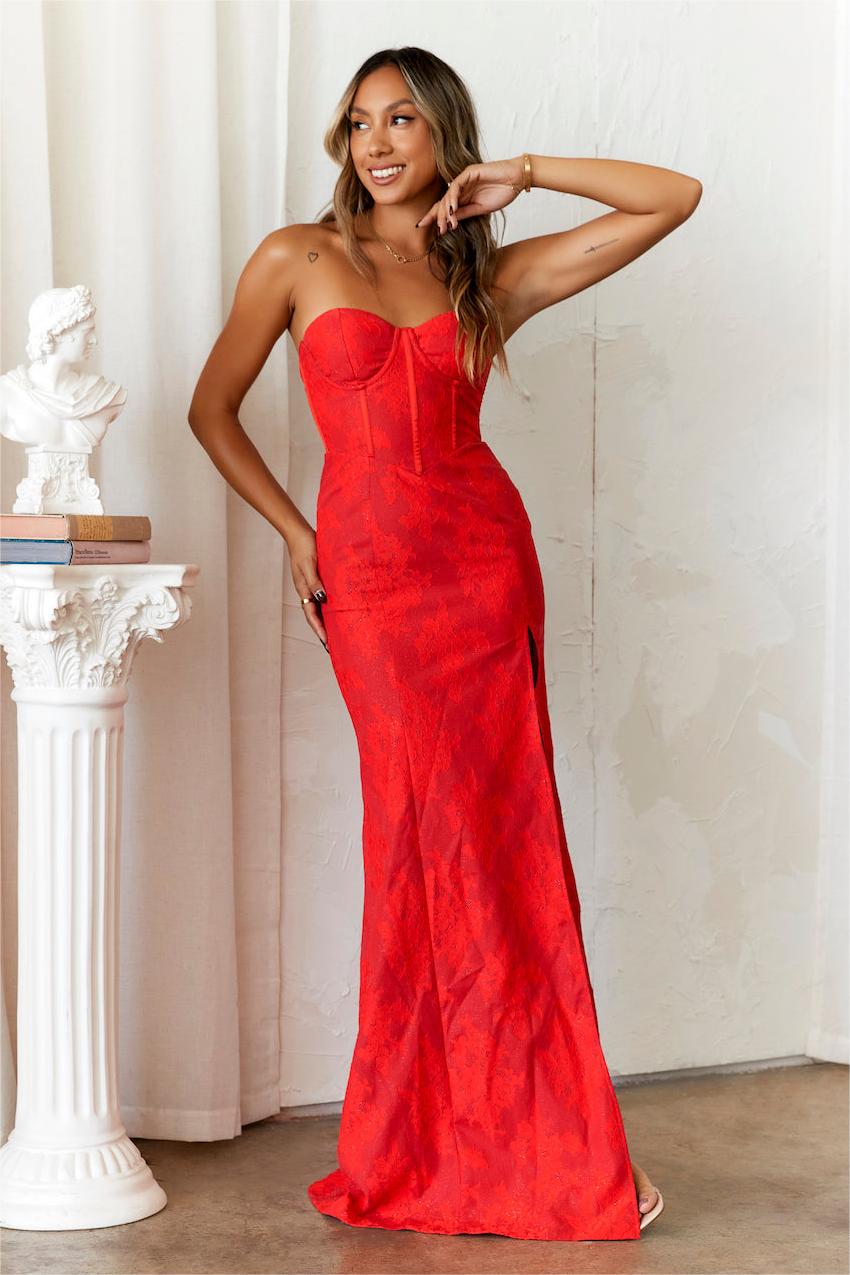 Lace Sweetheart Neck Corset Maxi Dress