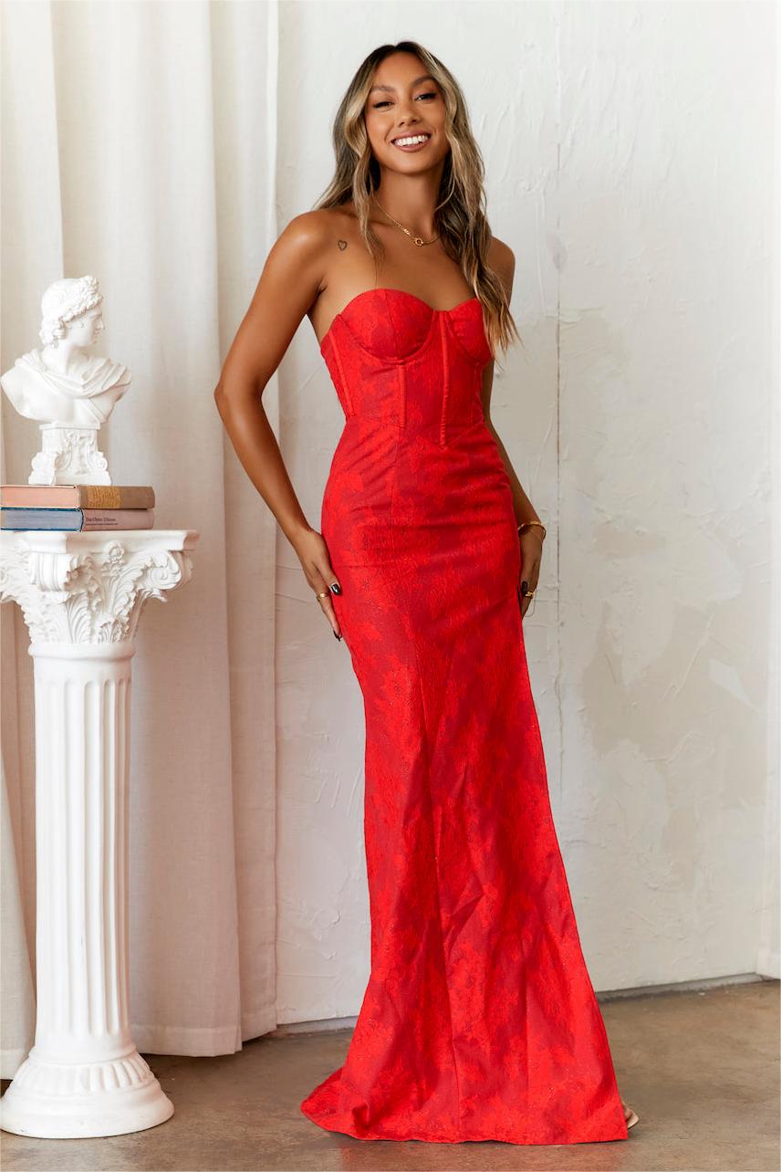 Lace Sweetheart Neck Corset Maxi Dress