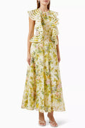 Frill Round Neckline Maxi Dress