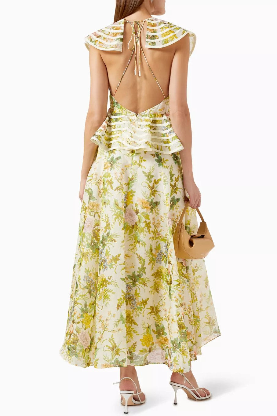 Frill Round Neckline Maxi Dress
