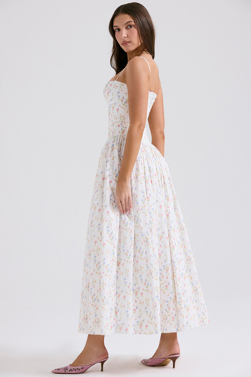 Sleeveless Square Collar Midi Dress