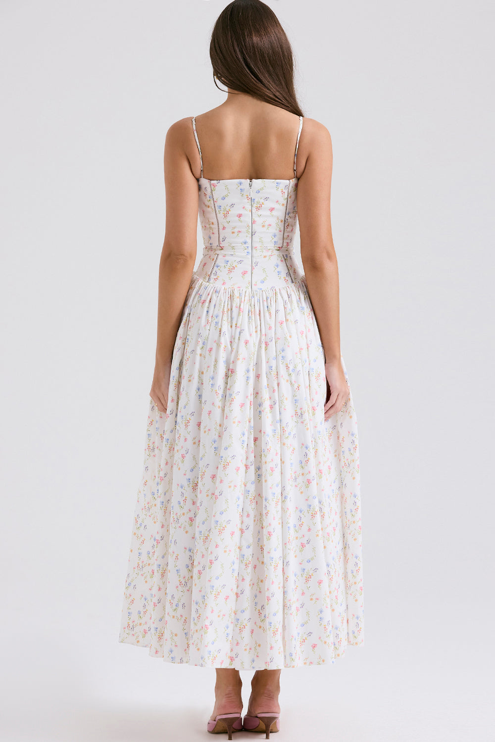 Sleeveless Square Collar Midi Dress
