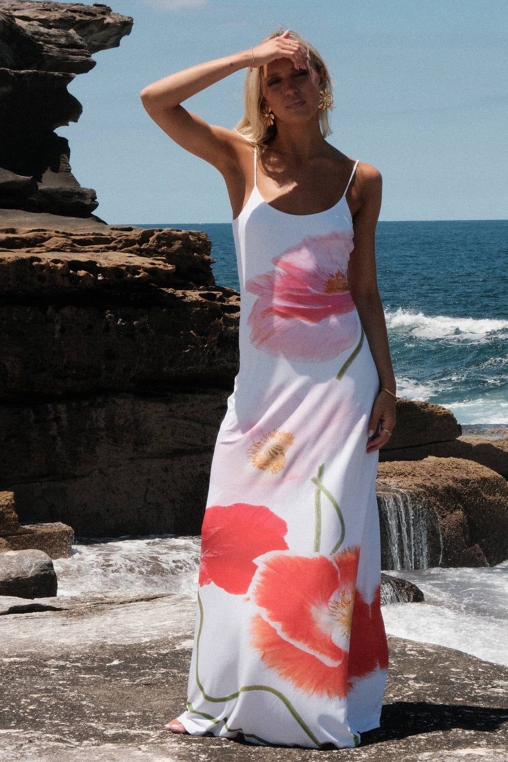 Frill Sleeveless Maxi Dress