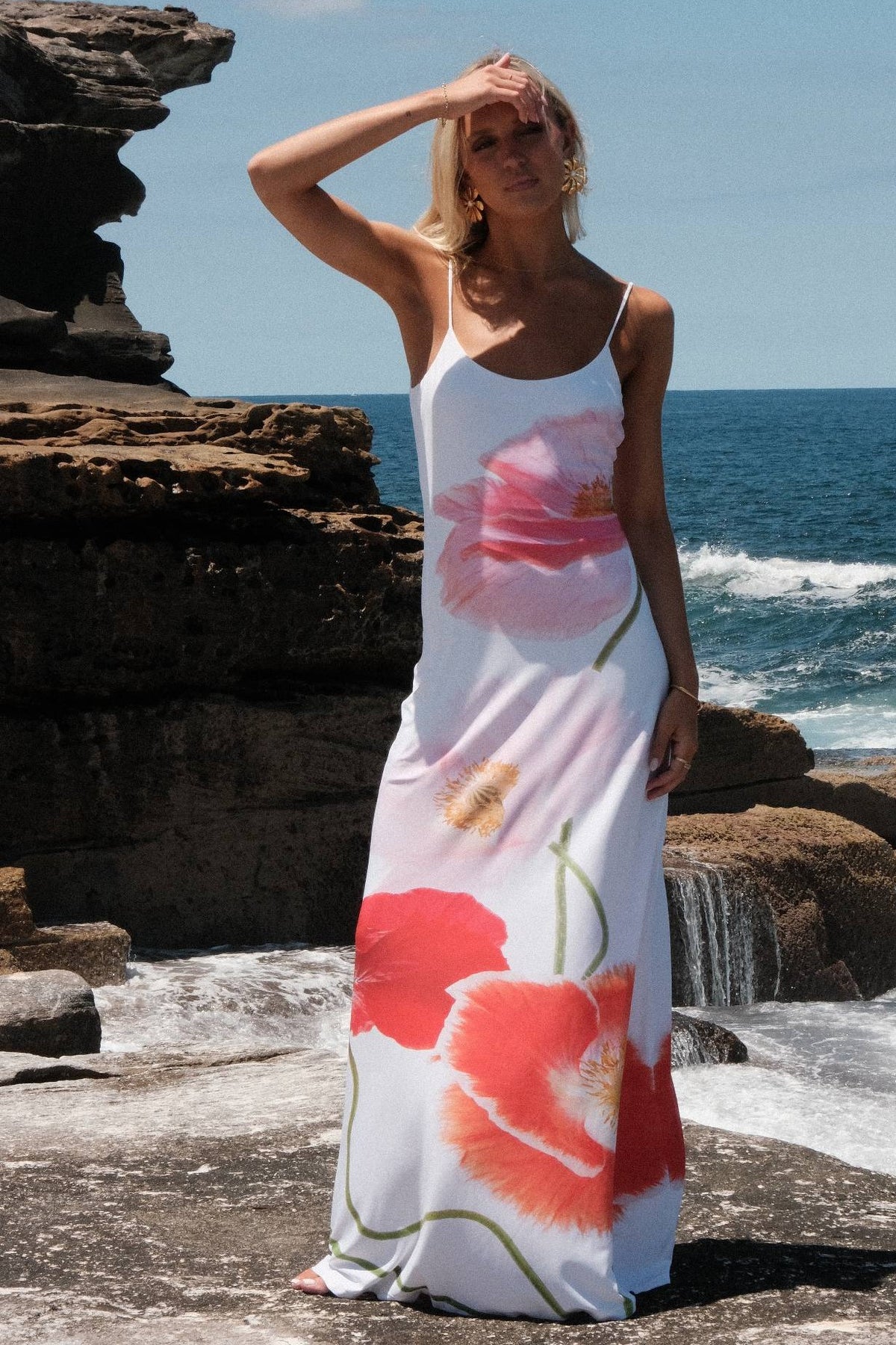 Frill Sleeveless Maxi Dress