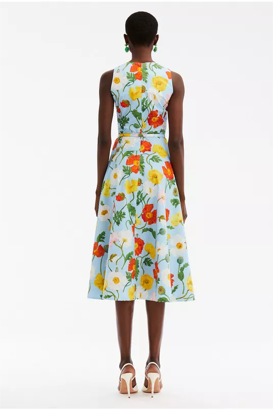 Sleeveless Round Neckline Midi Dress