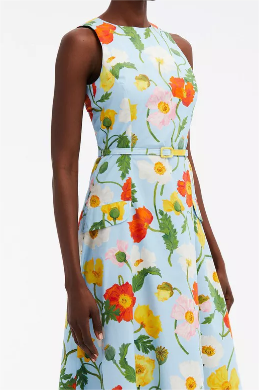 Sleeveless Round Neckline Midi Dress