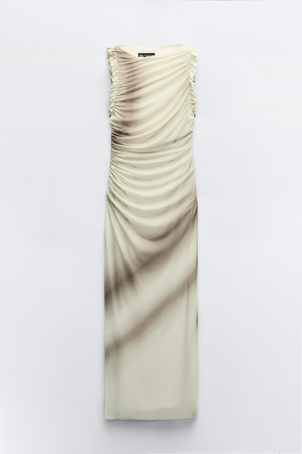 Mesh Printed Sleeveless Midi Dress