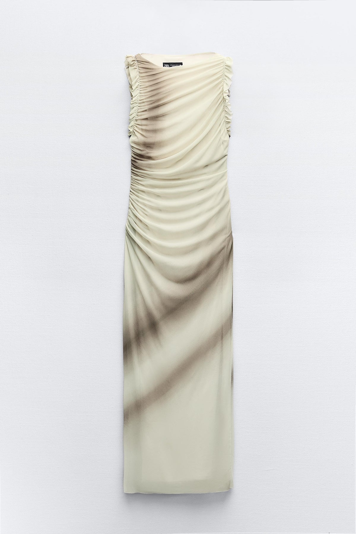 Mesh Printed Sleeveless Midi Dress